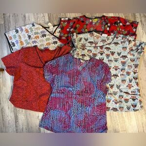 Lot Of Five Medical Scrub Tops XL